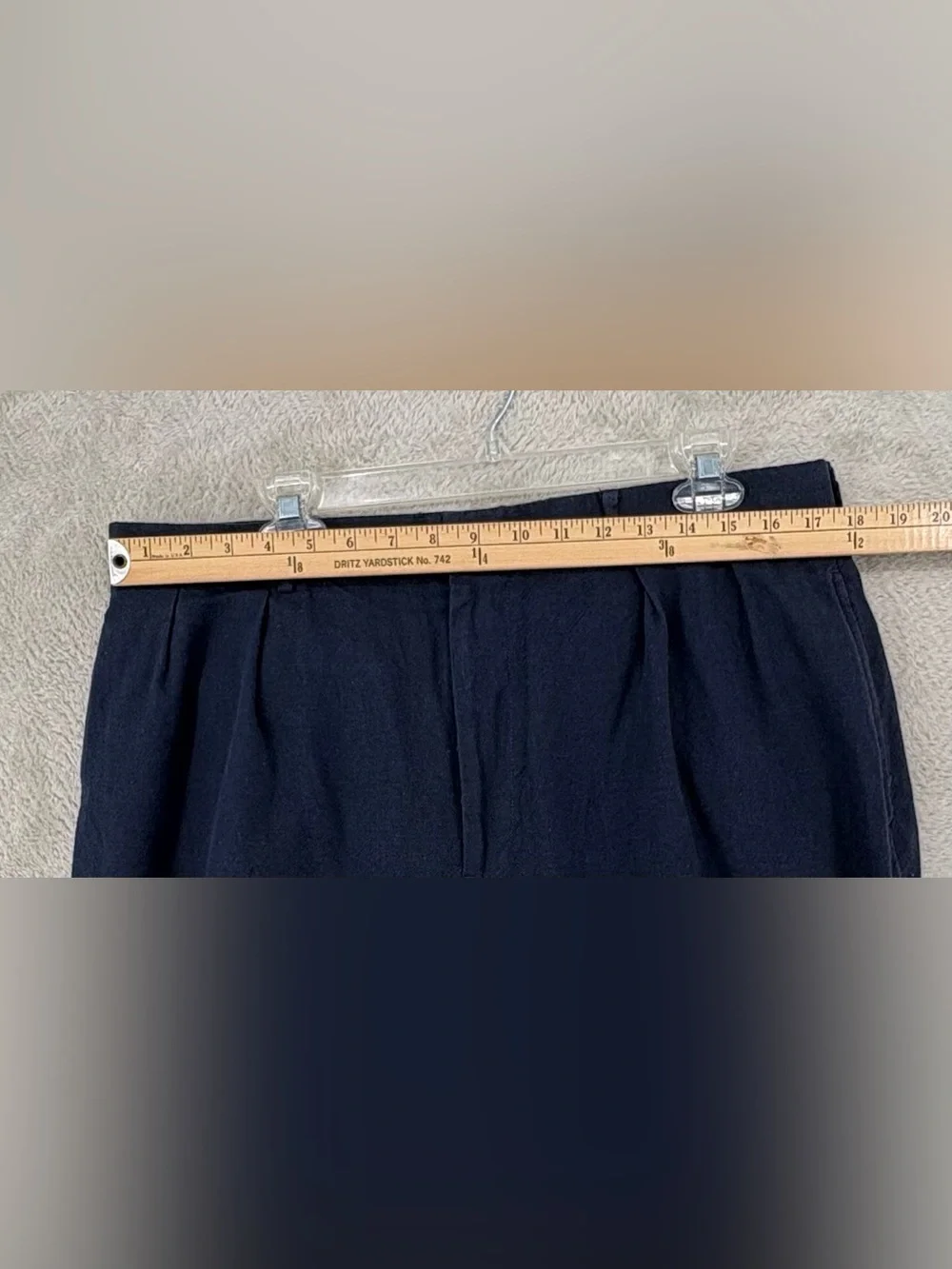 Polo Ralph Lauren Men’s 38x30 Navy Blue Pleated Wool Dress Pants Cuffed